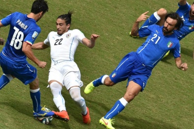 Kết quả tỉ số trận đấu Italia – Uruguay World Cup 2014: 0-1
